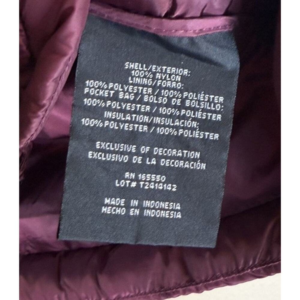 32 Degrees Heat Womens XL Lightweight Packable Puffer Vest Burgundy - Picture 8 of 8